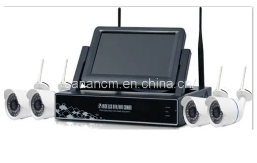 4CH CCTV Система беспроводная 960P 10-дюймовый ЖК NVR Система видеонаблюдения с камерами безопасности 1.3 МП ИК наружные P2P Wifi IP-камеры Набор для видеонаблюдения