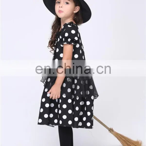 New Arrival Black With White Dot Halloween Witch Costume FGCC-0153 photo-6