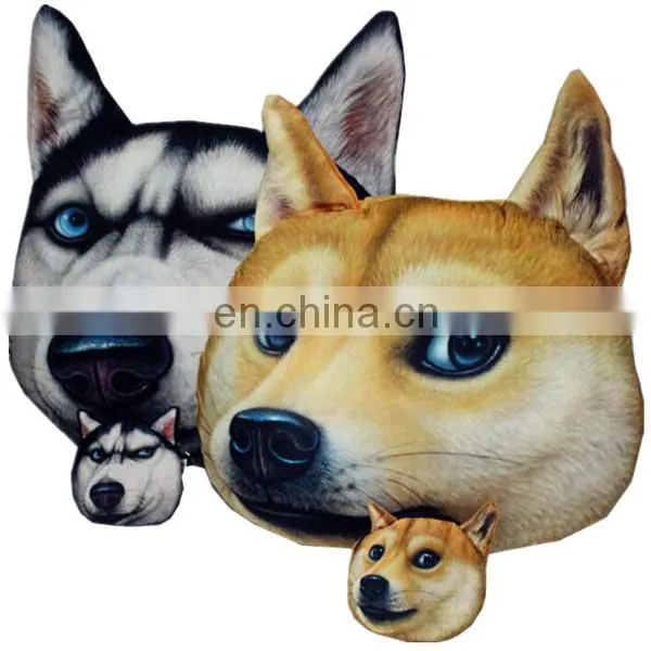 Cheap Cartoon 3d Printing Decorative Dog Pillow Custom Cute Soft Plush Animal Shaped Car Seat Cushion photo-2