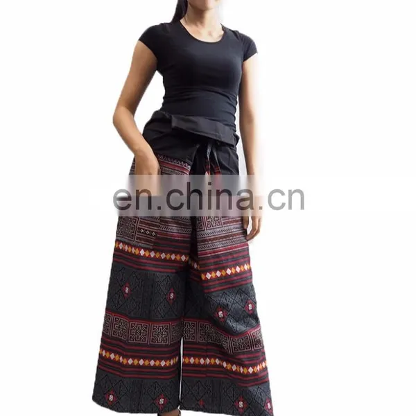 Napat Clothing New Pattern Design Fisherman Pants Drawstring Waist 2Tone Pants Cotton100% Free Size