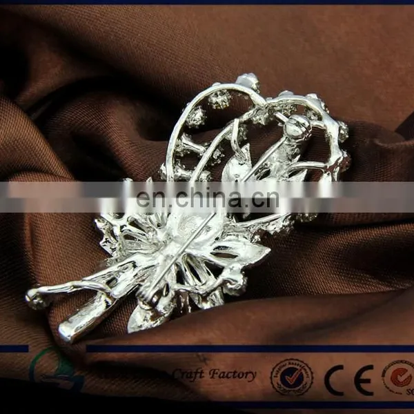 Wholesale Fashion New Crystal Brooch Pearl Brooch Pin Inlaid Wedding Rhinestone Brooch Pin photo-2