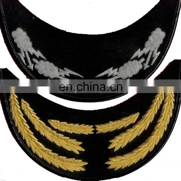 Hand Embroidery Bullion Patch OAK LEAF CAP PEAK photo-4