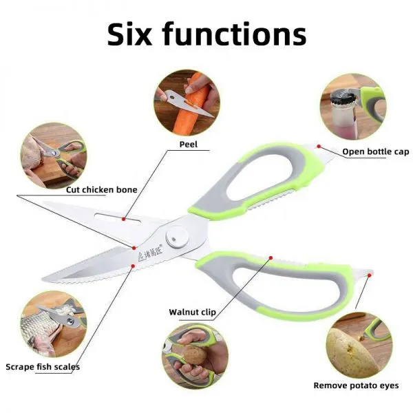Cross-border Multi-functional Kitchen Scissors Household Scissors Chicken Bone Scissors Food Scissors Meat Scissors Shrimp Fish Bone Refrigerator Scissors photo-4