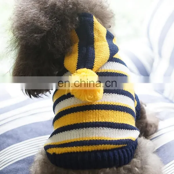 Popular Dog Clothing Coat Warm Pet Sweater Colorful Striped Pet Clothes Coat photo-2