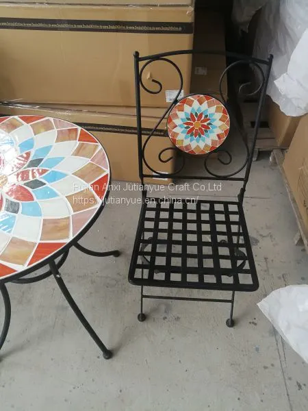 Metal Outdoor Folding Table Coffer Table Round Table photo-3