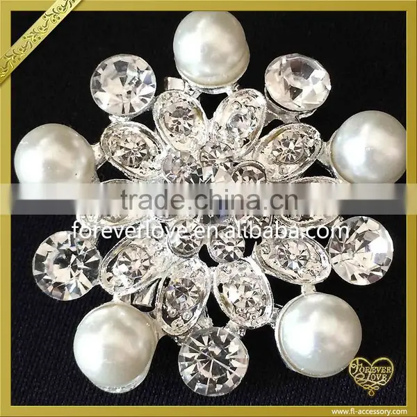 Vintage Custom Made Wedding Pearl Rhinestone Brooches for Women FB023 photo-4