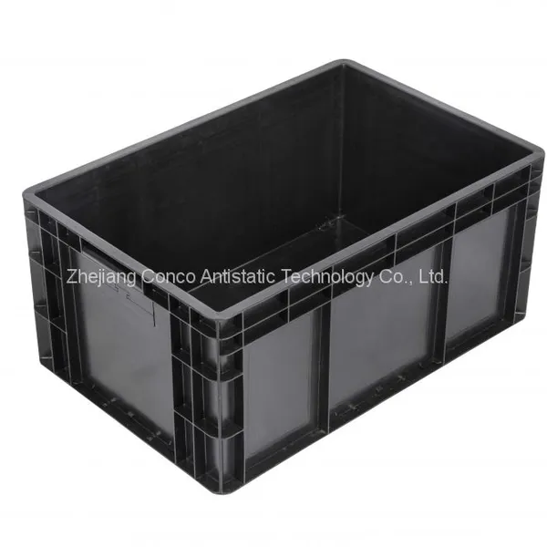 600*400 esd conductive plastic storage bins antistatic boxes containers manufacturer