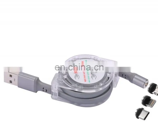 Hot Sale New Retractable 3 In 1 USB Magnetic Charging Cable For Mobile Phone Cable Ios/Type-C/Android photo-3