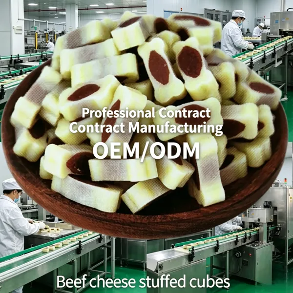 Pet Treats Beef Cheese Stuffed Cubes