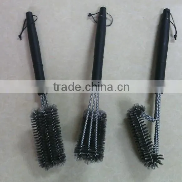 Best Selling 3 Sided 18' Stainless Steel Wire BBQ Grill Brush Barbecue Grill Brush Long Handle Steel Wire Brush Cheap photo-2