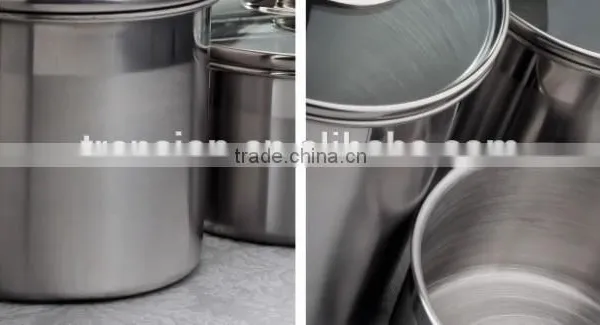 5'' Stainless Steel Airtight Canister Set With Glass Lid photo-6