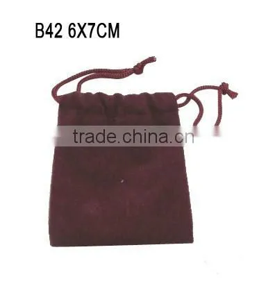 China Manufacture Custom Drawstring Faux Leather Jewelry Gift Bag B47 photo-3