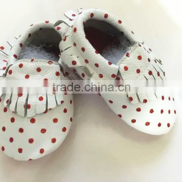2015 Soft Leather Baby Shoes Crib Moccasins MOQ 50 Pairs/mix 4 Size photo-4