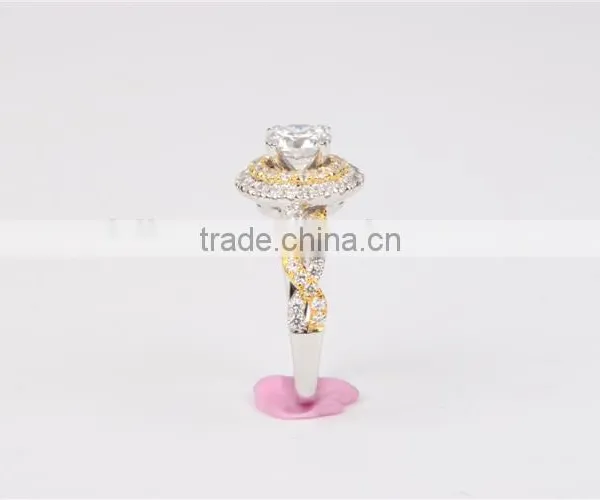 2016 High Quality 925 cz Engagement Ring 18k Gold Palted Ring Mounting photo-5