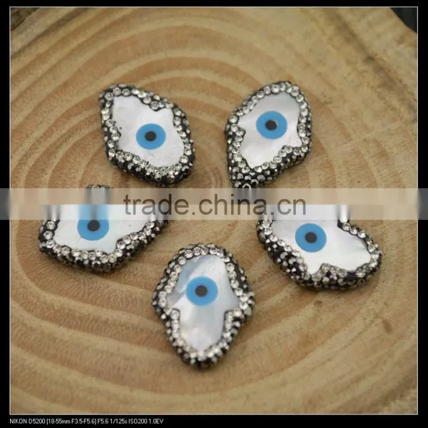 LFD-0048B Wholesale Palm Evil Eye Shell Pave Rhinestone Connector Beads For Bracelet Jewelry Making photo-3