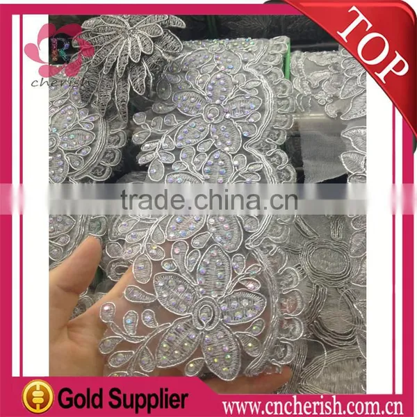 High Quality Slivery Color Swiss Voile Lace/Beaded Swiss Lace Fabric/african Swiss Voile Lace for Bride Dress Quality Choice