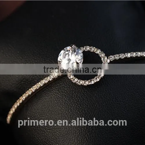 White Gold Plated AAA+ Cubic Zircon CZ Diamond Bangles Bracelets For Women Jewelry photo-3
