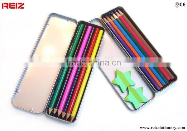 6 Pcs Tin Box Pack Color Pencil