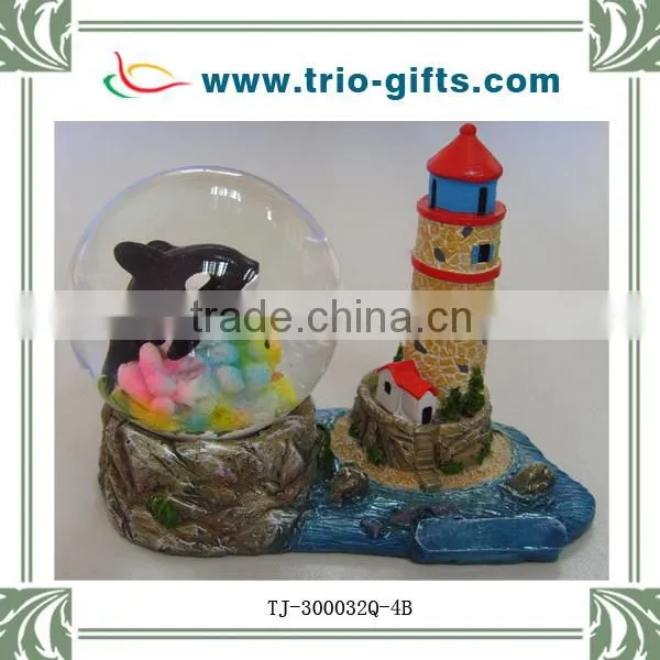 Polyresin Dolphin Slipper Snow Globe photo-2
