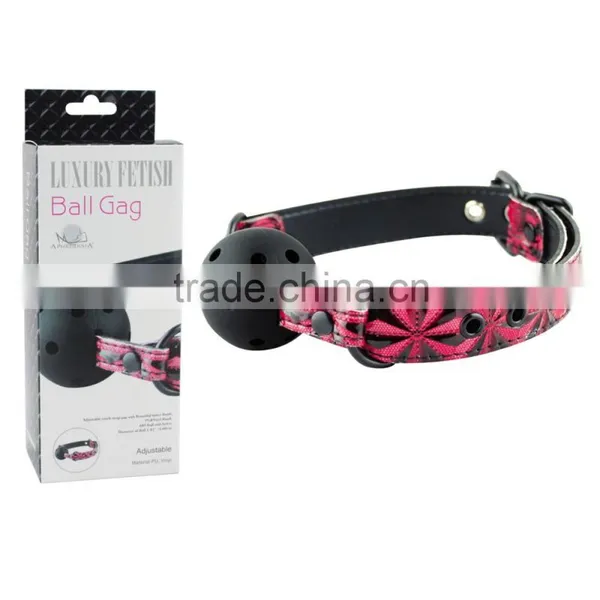 Wholesale Ball Gag Adjustable Leather Mouth Balls ,woman Knitted Strip Gag by Polyste photo-6