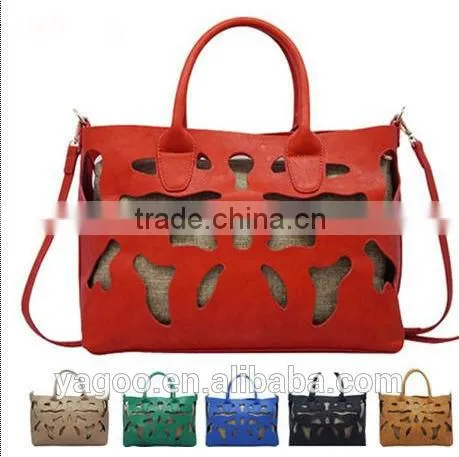 Carved Senior Cotton Lun Hollow Out Leather Bag Woman Leather Handbag Made in China2014 photo-2