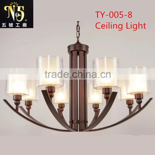 Hot Selling Wholesale Classic Gold Color Fancy Flower Glass Ceiling Light for Hotel/Home photo-3