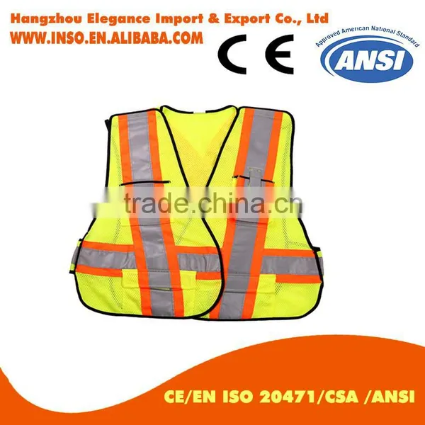 YELLOW High Visibility Glow in Dark Separable Detachable Shoulder Waist Vest