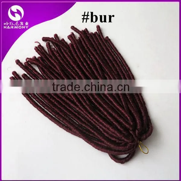 HARMONY 18inch 110grams Burgundy Color Synthetic Hair Synthetic Dread Locks Twist Hair Extensions Dreadlocks Braiding Hair photo-6