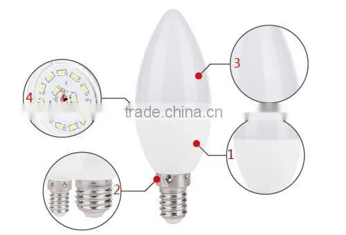 LED Light Bulbs For Sale C37 Candle Plastic LED Bulb 6W photo-5
