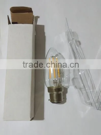 B22 2w 4w 2700k CE ROHS 360 Degree Led Candle Filament Bulb 100-110lm/w photo-2