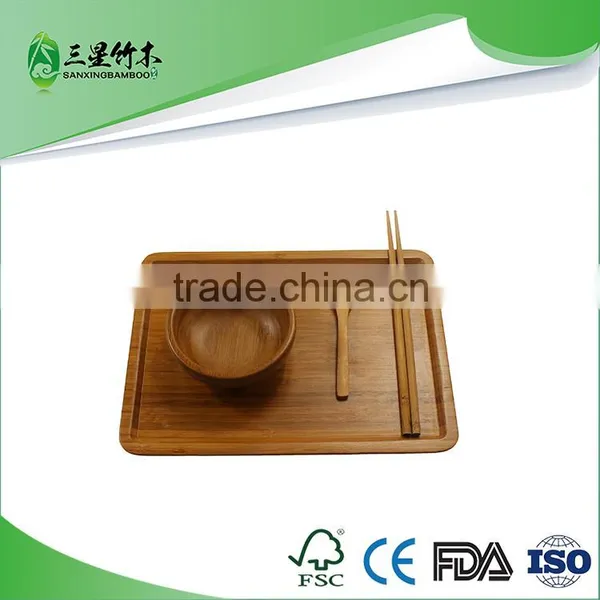 Home Square Bamboo Food Serving Tray Tea Coffee Tray Small Size