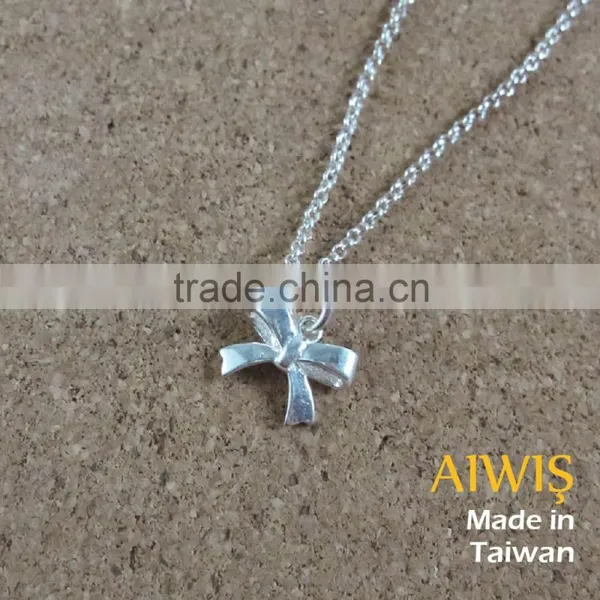 New Trend Creative Manual 925 Sterling Silver Bow Necklice Jewelry photo-4