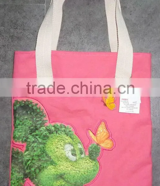 Cotton Canvas Sublimation Print Applique Tote Bag
