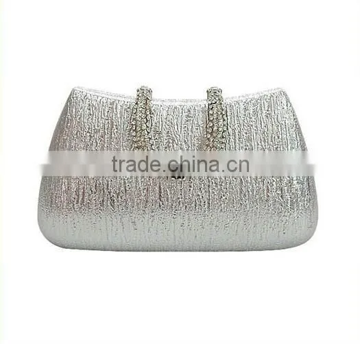White Metal Frame Evening PU Clutch Bag photo-6