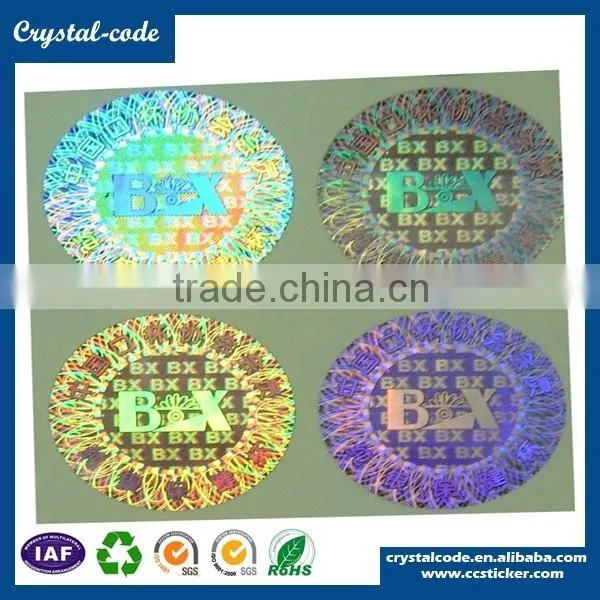 3d/2d Square Silver Pet Reflective Metal Label With Gold Stamping Hologram Sticker photo-3