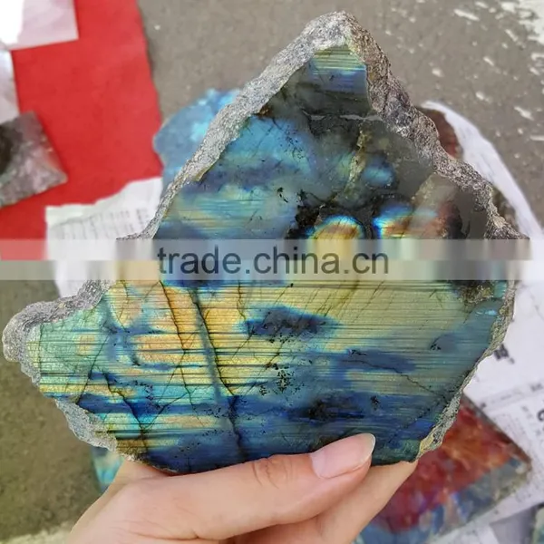 Natural Rock Labradorite Rough Slice From Madagascar photo-2