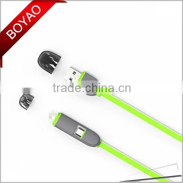 2016 Newest Design Trendy 2 in 1 Usb Charging Cable, Micro Usb Charging Cable CE FCC ROHS photo-2