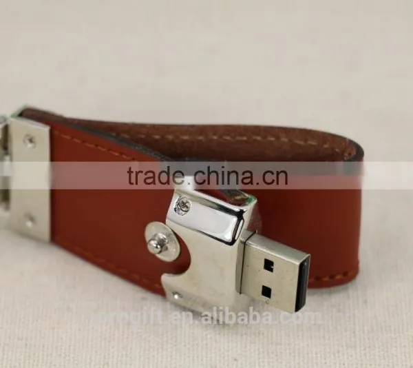 Factory Wholesale Wedding Promotional Gift Customized Corlor Logo Leather USB Flash Drive 8GB photo-3