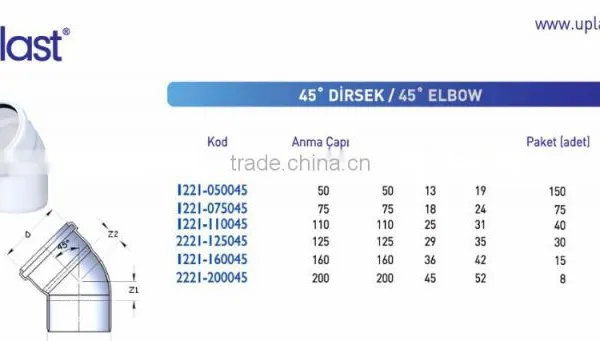 PVC Pipe Fittings 45 Degree Elbow photo-2