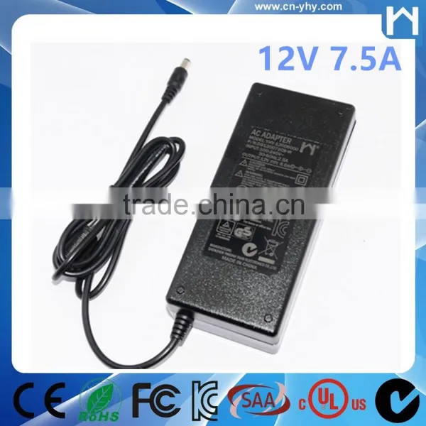 Electric Bike Charger 12V 7.5A AC Adapter 12Volt 7.5Amp Power Adaptor