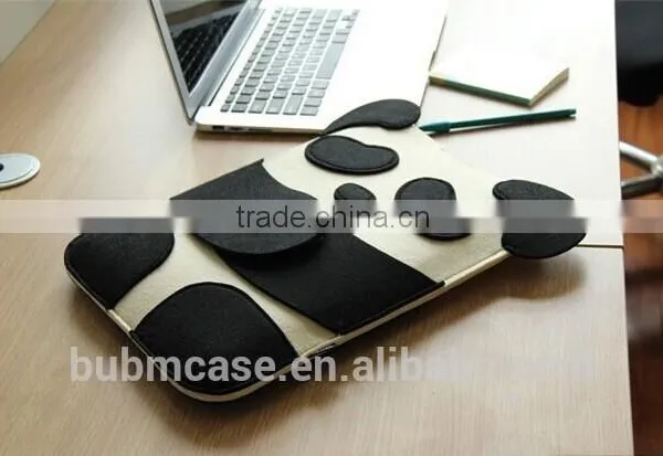 FASHION New Arrive BUBM Black Color 9.7 Inch Wool Felt Tablet Case Cute Cartoon Panda Bag photo-3