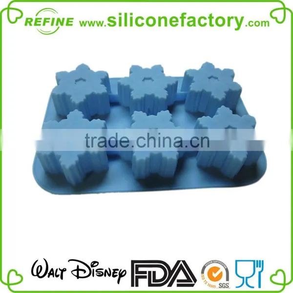 Christmas Colorful Cute Silicone Snowflake Shape Cake Mould photo-3