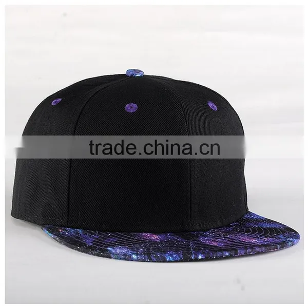 2015 Custom Design 100%acrylic Plain Black Snapback Wholesale photo-2
