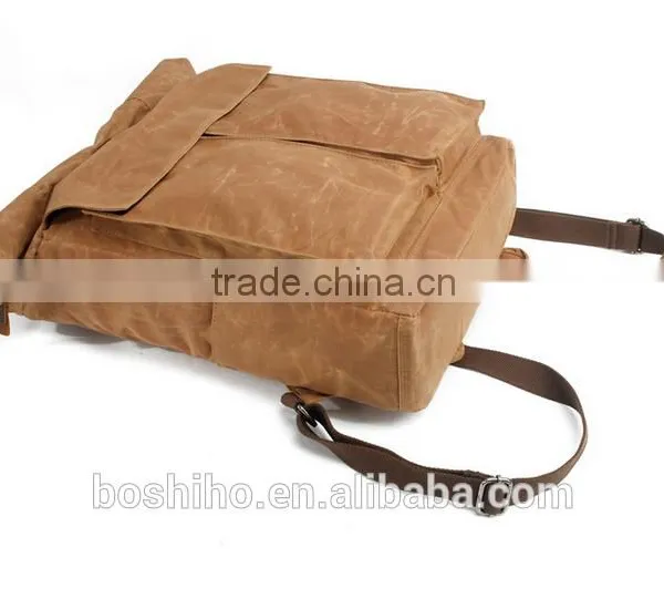 Boshiho Latest Design Genuine Cowhide Leather Backpack Bag Outdoor Backpack Black photo-2
