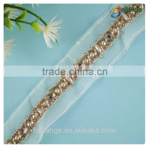 2016 Crystal Handmade Beaded Neckline Trim for Dress Decoration