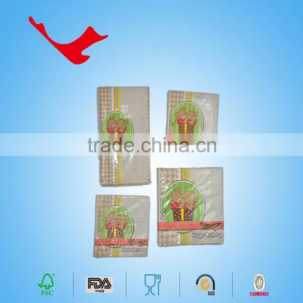 40*40cm,1/4 Folded Printed Tissue Paper Napkin Towel for Brithday Day Party photo-3
