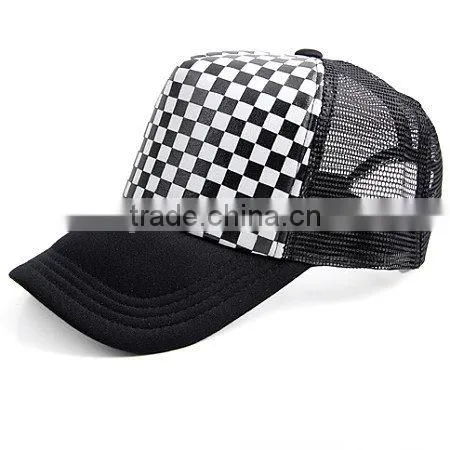 Checked Printed Fashion Trucker Cap Mesh Cap photo-2
