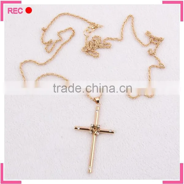 Latest Design Imitation Gold Necklace With Cross Pendant, Imitation Gold Pendant Necklace photo-2