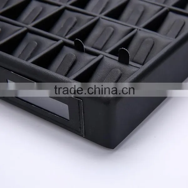 Chinese Factories Wholesale Custom Luxurious Leather 45 Slot Ring Box, Black Beautiful Display Box photo-4