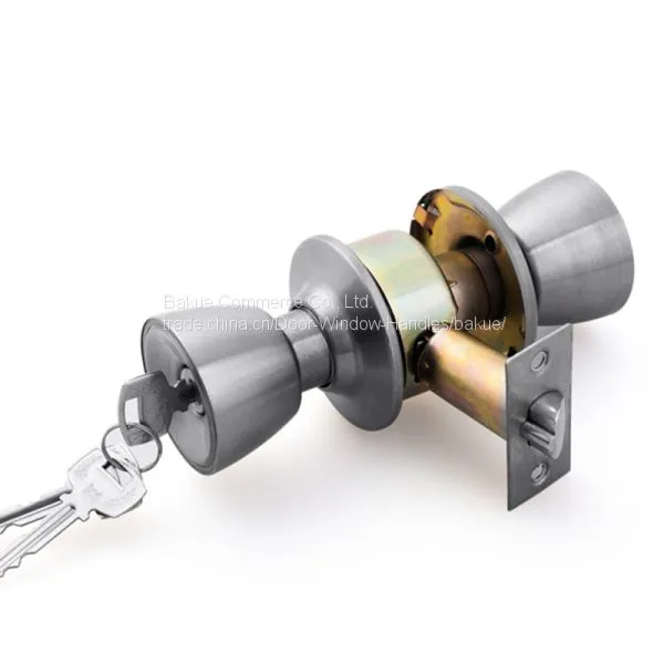 Door Hardware Ss201 Door Knob Ball Lock in Satin Nickel for Privacy photo-3
